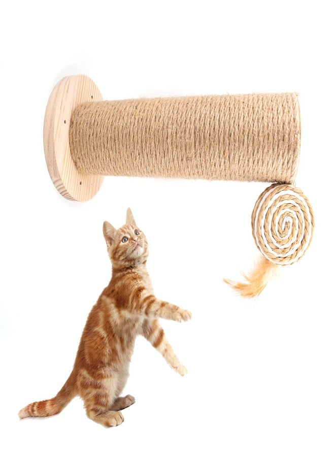 HingoFuni 10 inch Cat Wall Steps Cat Wall Furniture Sisal Cat Steps Wall-Mounted Posts Cat Scratching Post Shelf Board Cat Climbing Shelf Ladder Steps Post Indoor for Climbing Grinding Claws Toy, 1pcs - Image 1